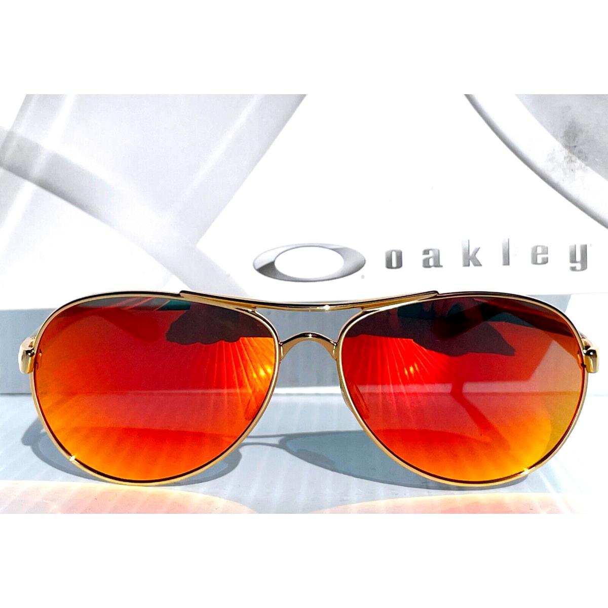 Oakley Tie Breaker Polished Gold Tort Polarized Galaxy Ruby Sunglass 4108