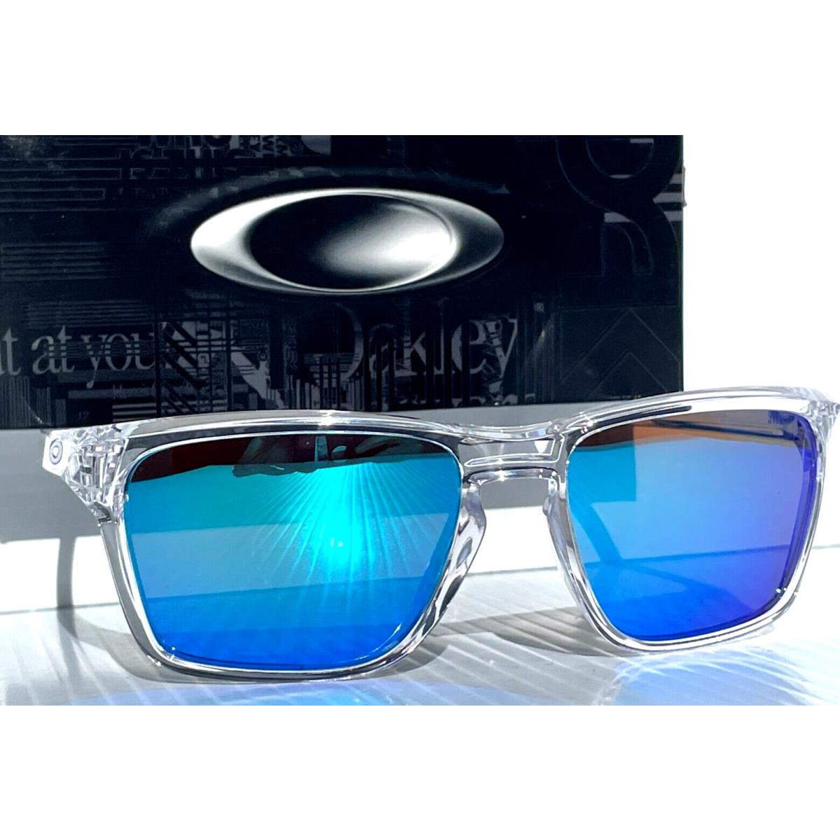 Oakley Sylas Polished Clear Polarized Galaxy Blue Lens Sunglass 9448