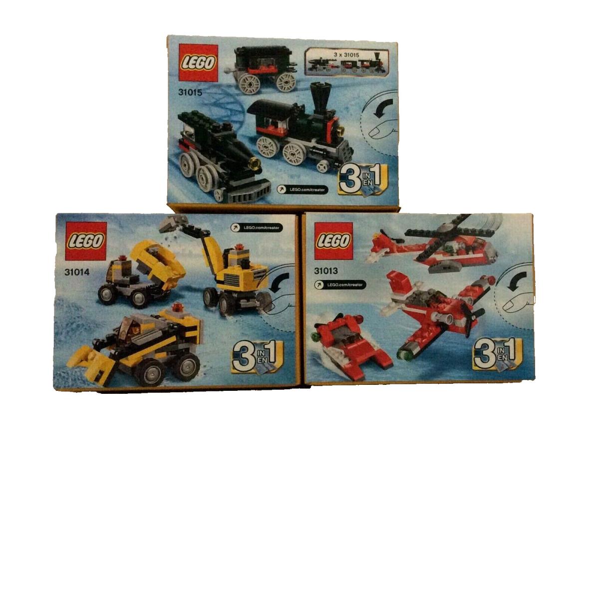 Lego 31013 31014 31015 3 3-in-1-Sets: Train Copter Digger