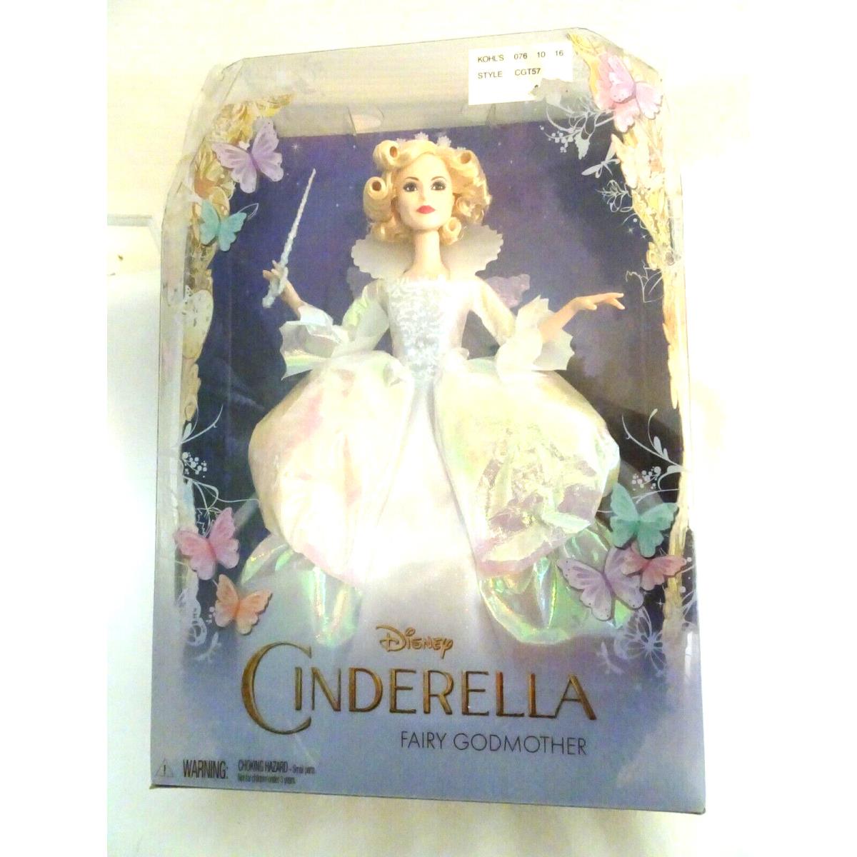 Disney Princess Cinderella Fairy Godmother Doll Mattel Wand Rainbow