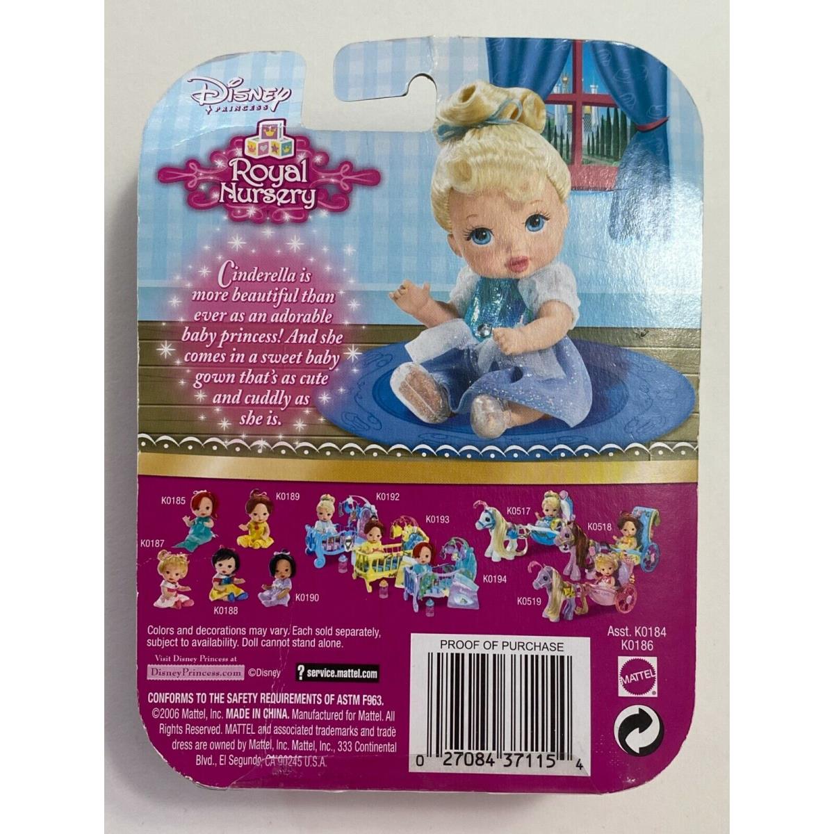 2006 Royal Nursery Cinderella Disney Princess Blue Dress Hair You Can Brush