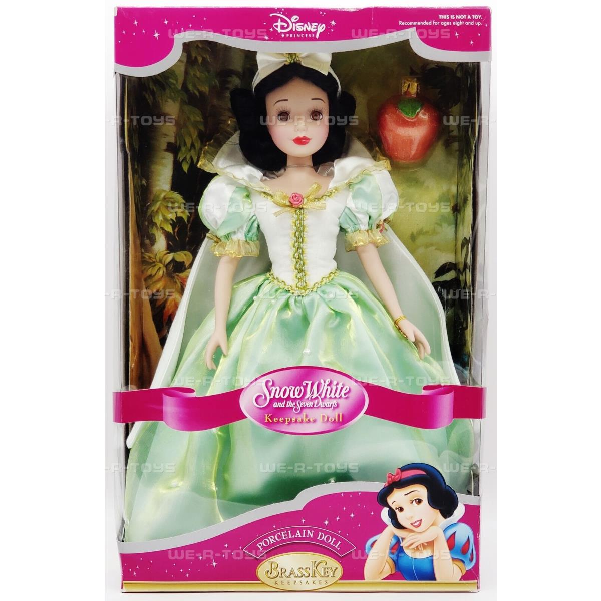 Disney Princess Snow White 16 Porcelain Doll Green Dress No. 1673 Brass Key