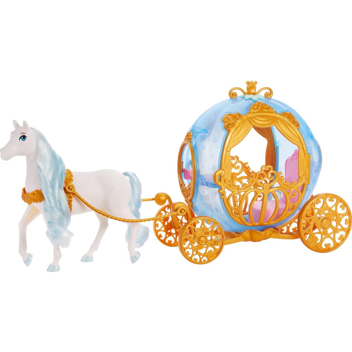 Disney Princess Cinderella s Rolling Carriage with Gold Details White Horse