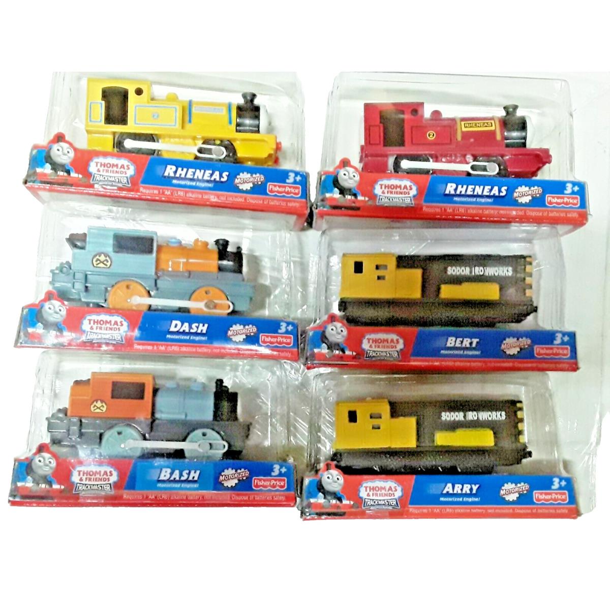 6 Thomas Trackmasters Bash Dash Arry Bert Yellow Rheneas Red Rheneas