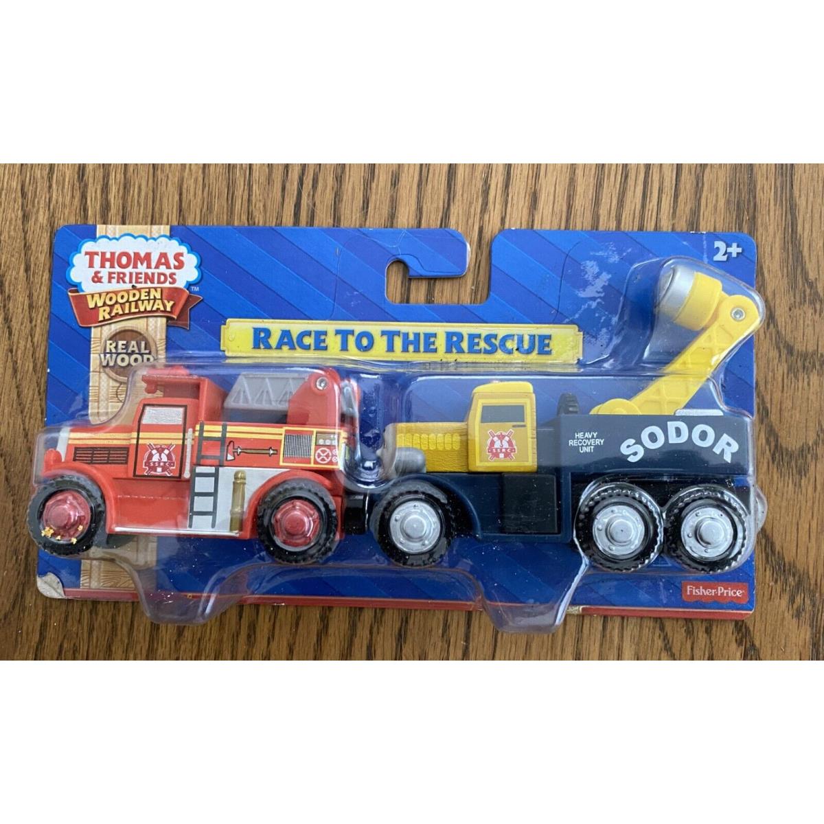 Thomas Wooden Railway Race to The Rescue Flynn Firetruck and Butch Y5403