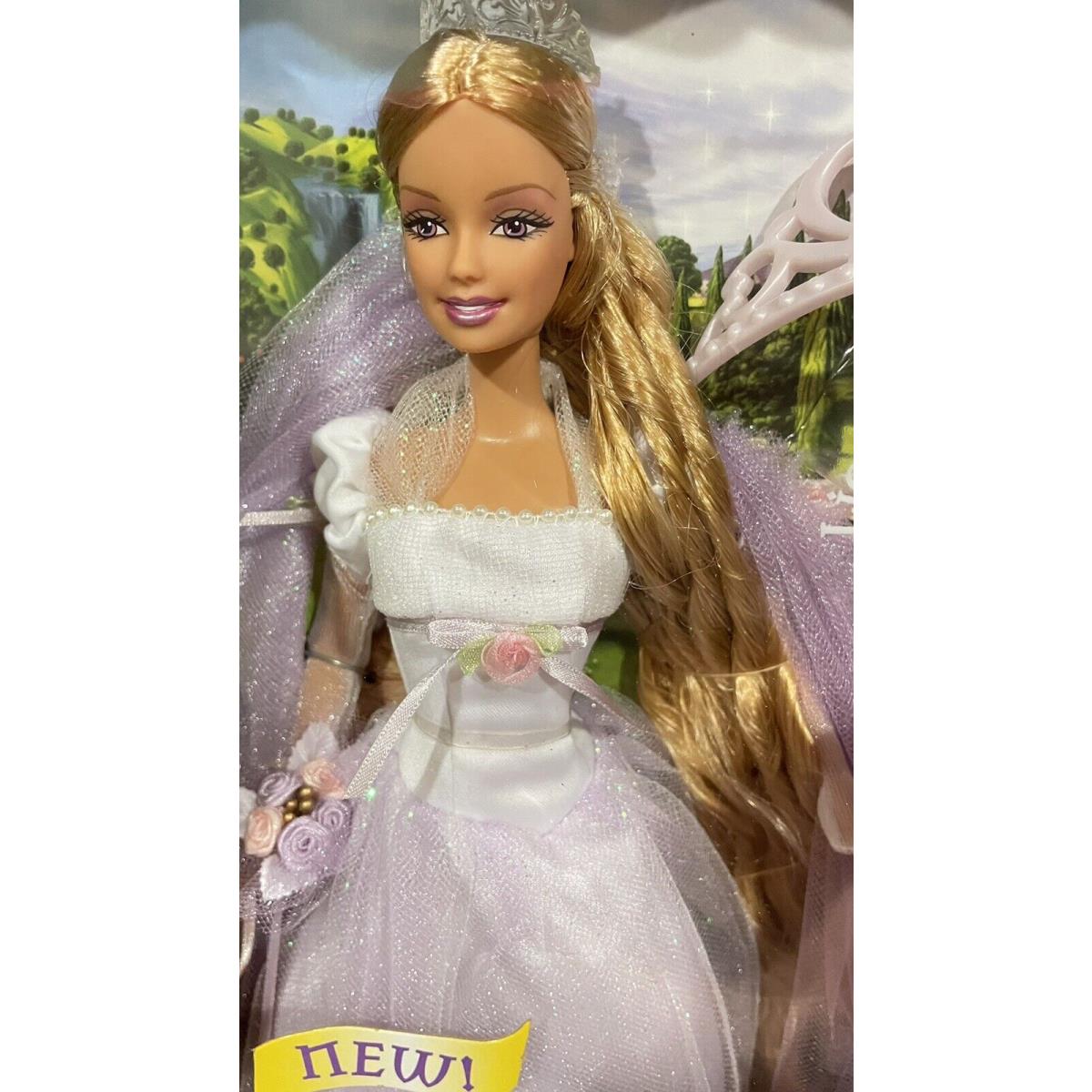 Mattel Barbie Rapunzel`s Wedding 2005 Light Up Crown Violet Eyes Bx2