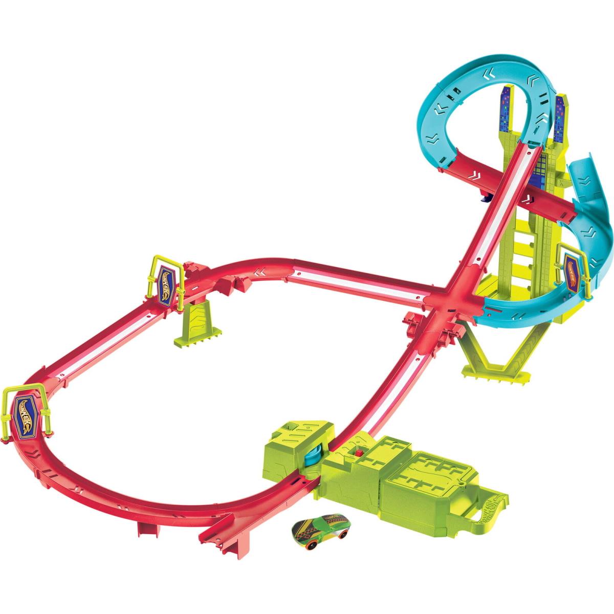 Track Set Neon Skyscraper Speed Circuit Track Set Hot Wheels