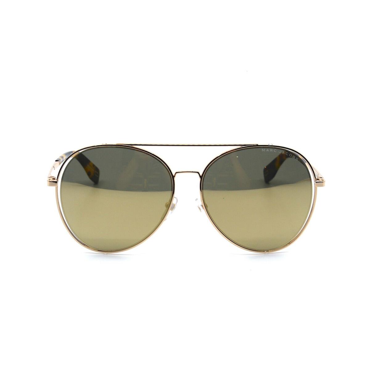 Marc Jacobs 328/F/S Gold Grey W/ Gold Mirror Aviator Sunglasses