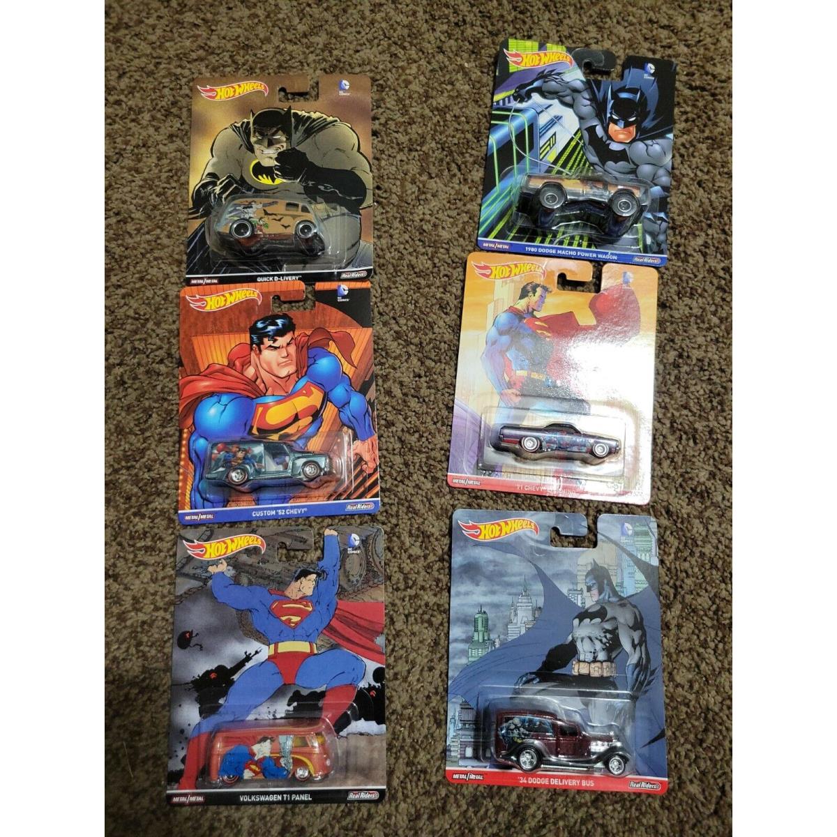 Hot Wheels Pop Culture DC Comics Set 6 Batman Superman dlb45-956d