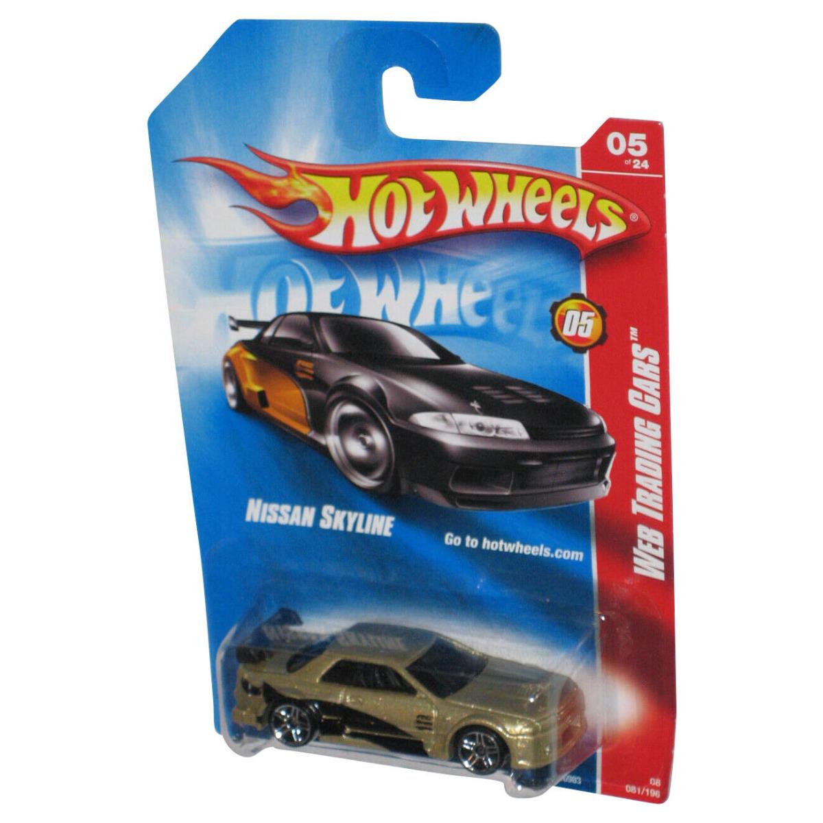 Hot Wheels Web Trading Cars 5/24 2007 Nissan Skyline Gold Toy Car 081/196