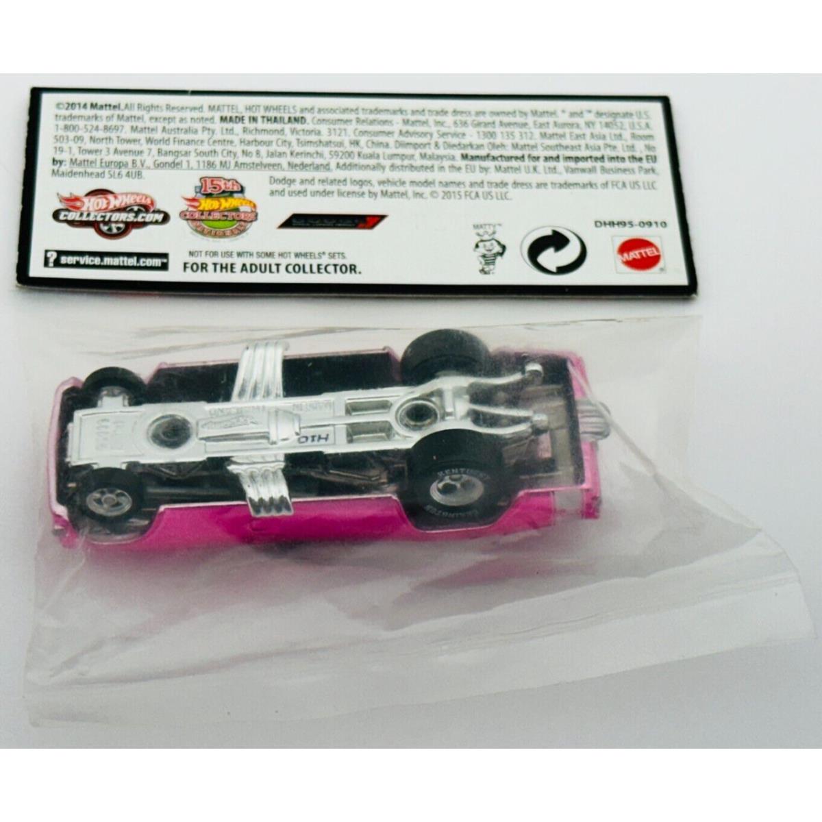 Hot Wheels Rlc 2015 Nationals Dodge Charger Funny Car Pink Party Car Baggie