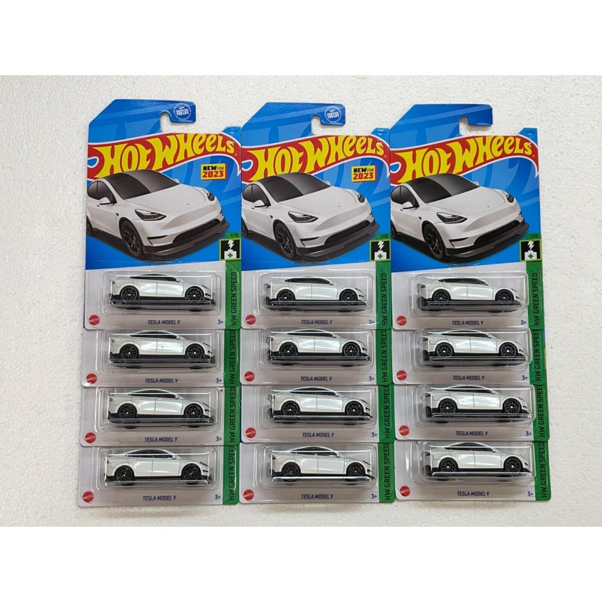 2023 Hot Wheels HW Green Speed Tesla Model Y 1/10 Collector No. 37/250LOT OF 12