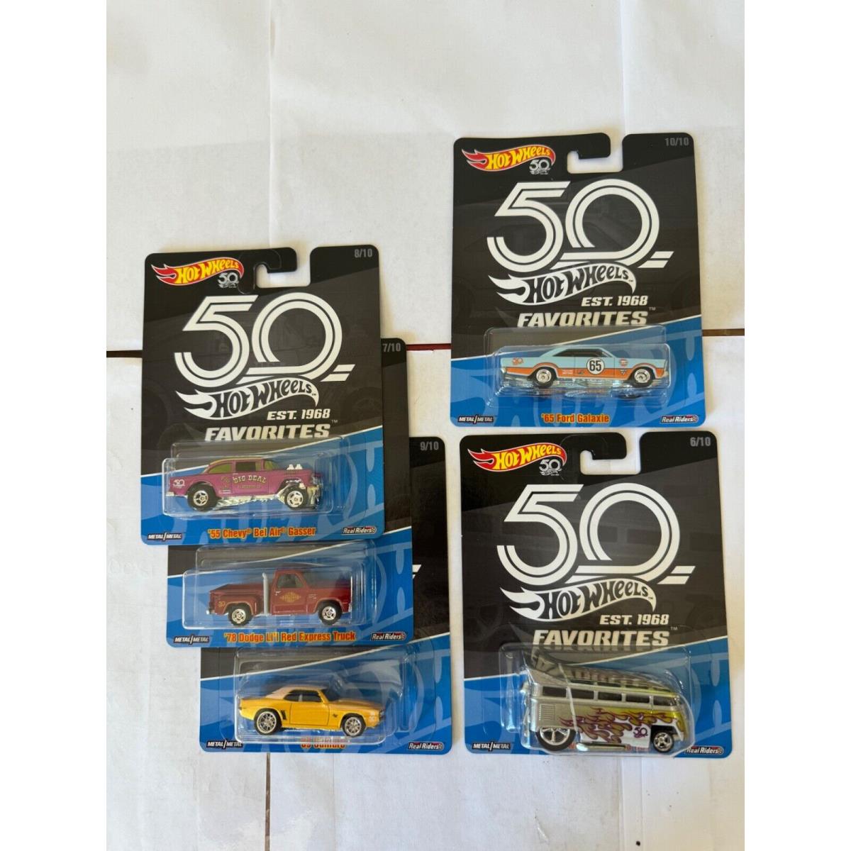 2018 Hot Wheels Premium 50th Anniversary Favorites Set Of 5 Cars 6-10 A48