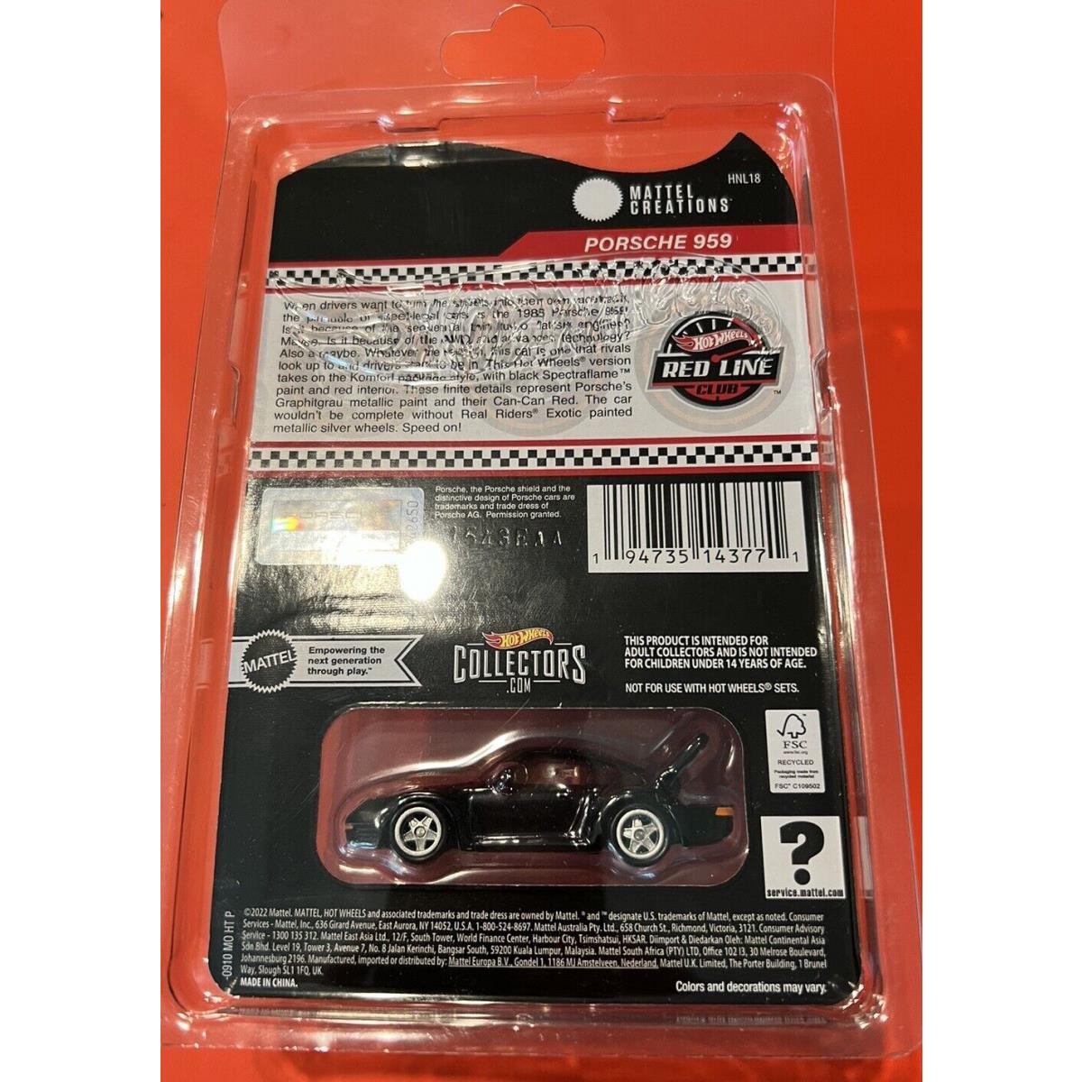 2023 Hot Wheels Red Line Club 75 Porsche 959