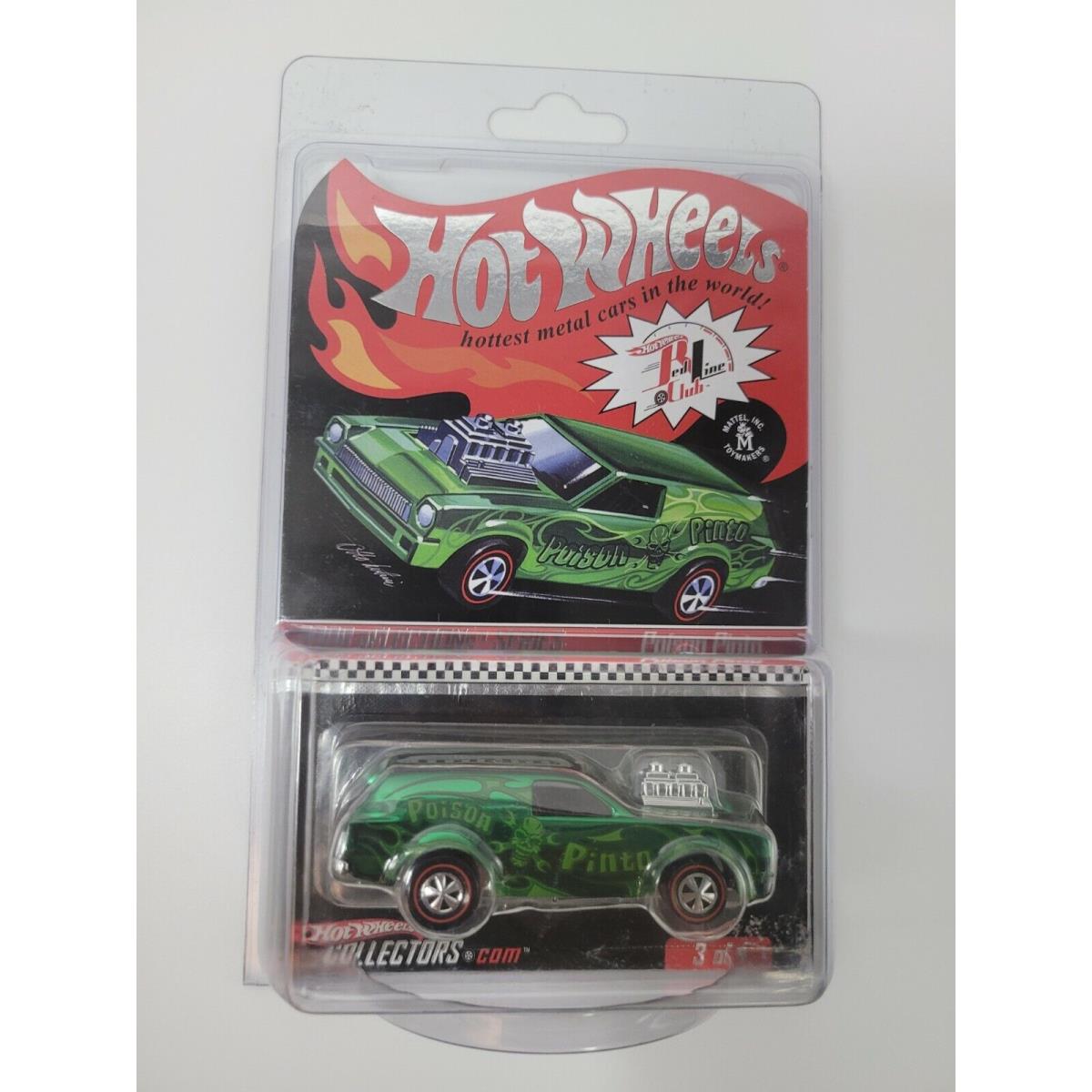 Mattel Hot Wheels Diecast 6287 Red Line Club Poison Pinto Green Ltd W/protector