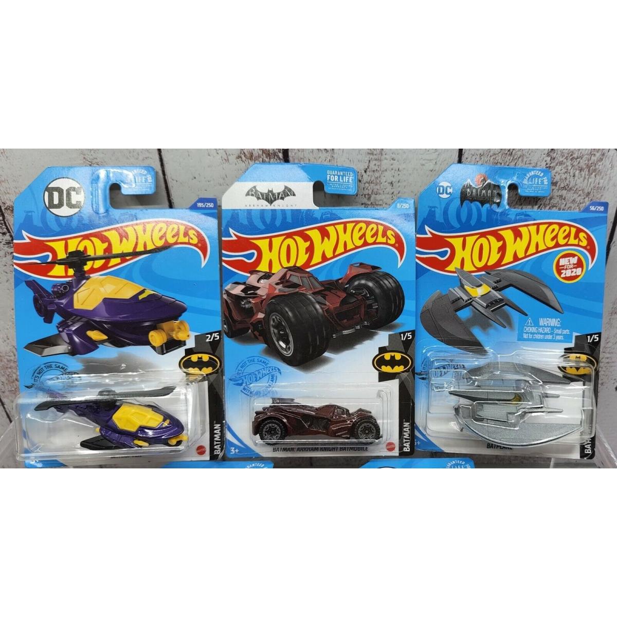 Batman Hot Wheels Set of 5 Vehicles Batmobile Batplane Arkham Knight