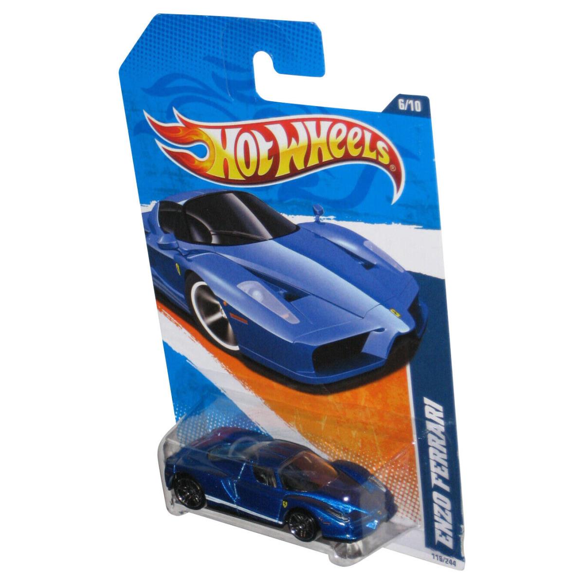 Hot Wheels Nightburnerz 6/10 2010 Blue Enzo Ferrari Toy Car 116/244