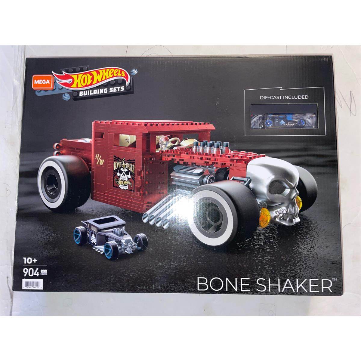 Nip Mega Construx Hot Wheels Building Set Bone Shaker Hot Rod with Die Cast Car