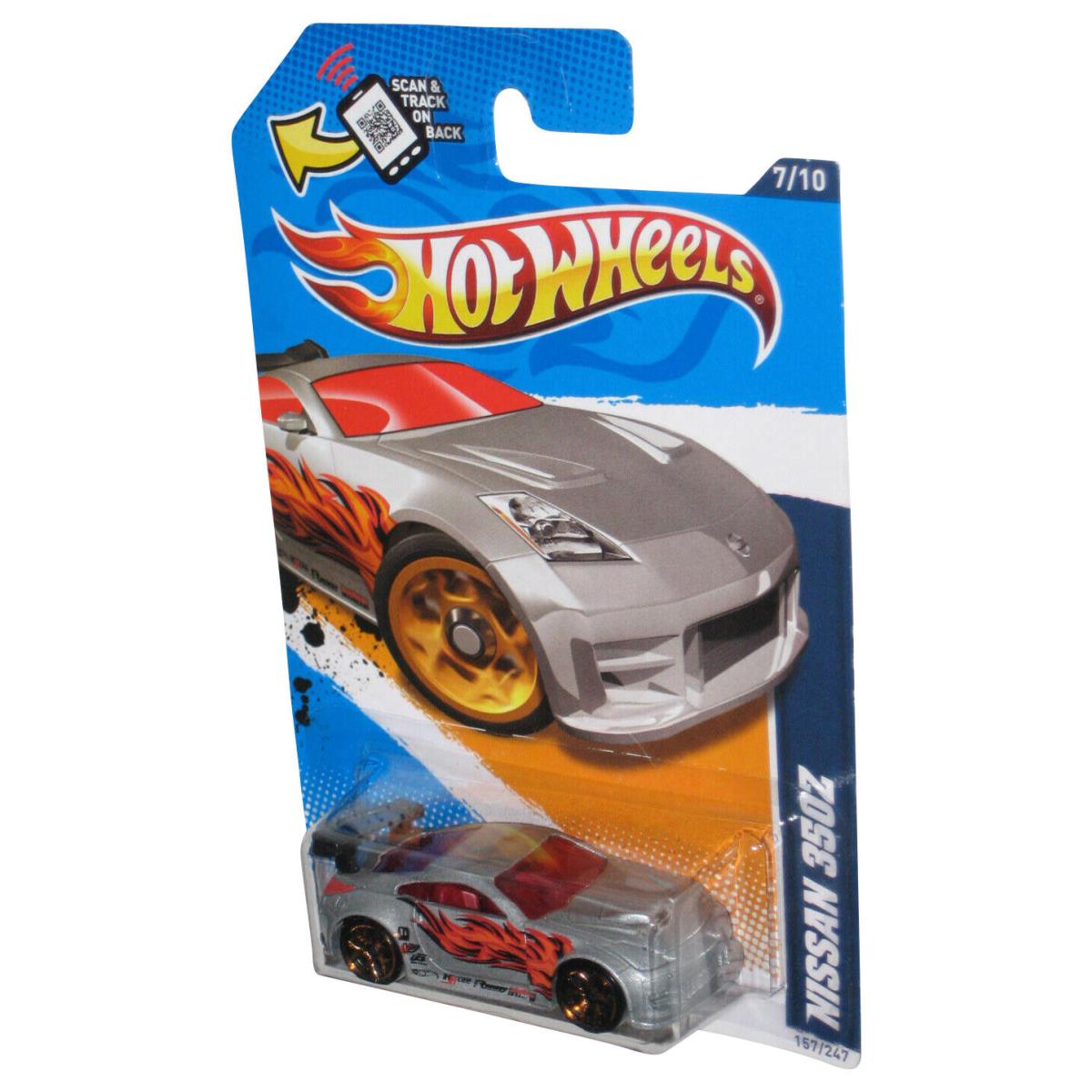 Hot Wheels Heat Fleet `12 Nissan 350Z Silver Toy Car 157/247