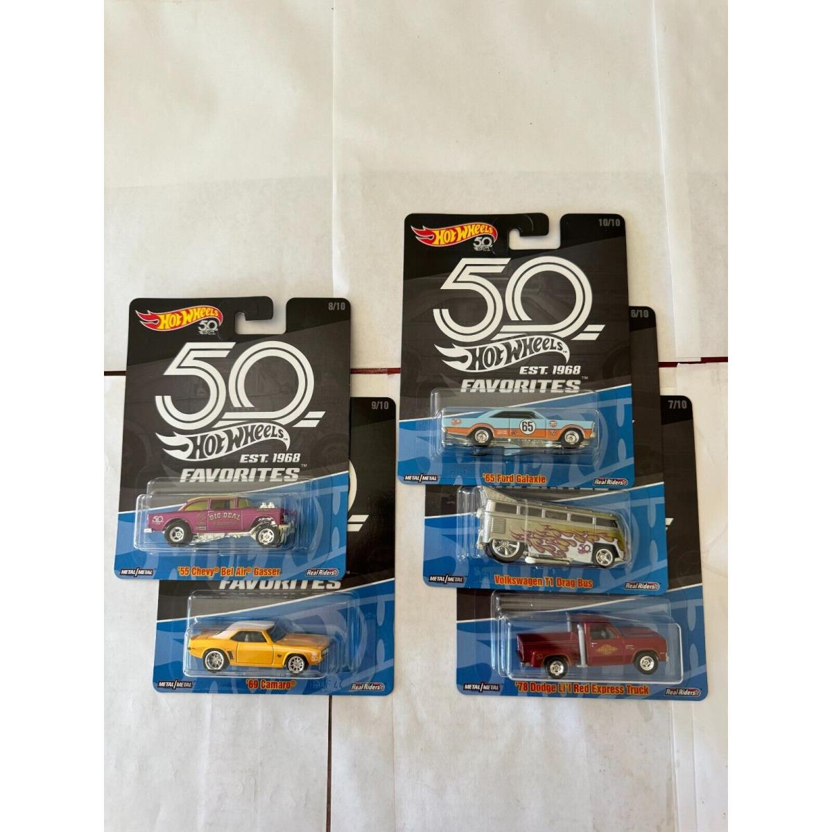 Hot Wheels 50th Anniversary Favorites Set of 5 A48