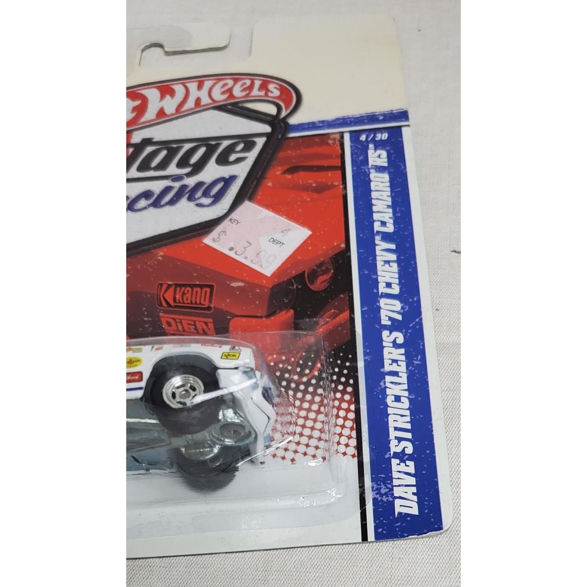 Hot Wheels Vintage Racing Dave Strickler`s `70 Chevy Camaro RS 4/30 White Nip