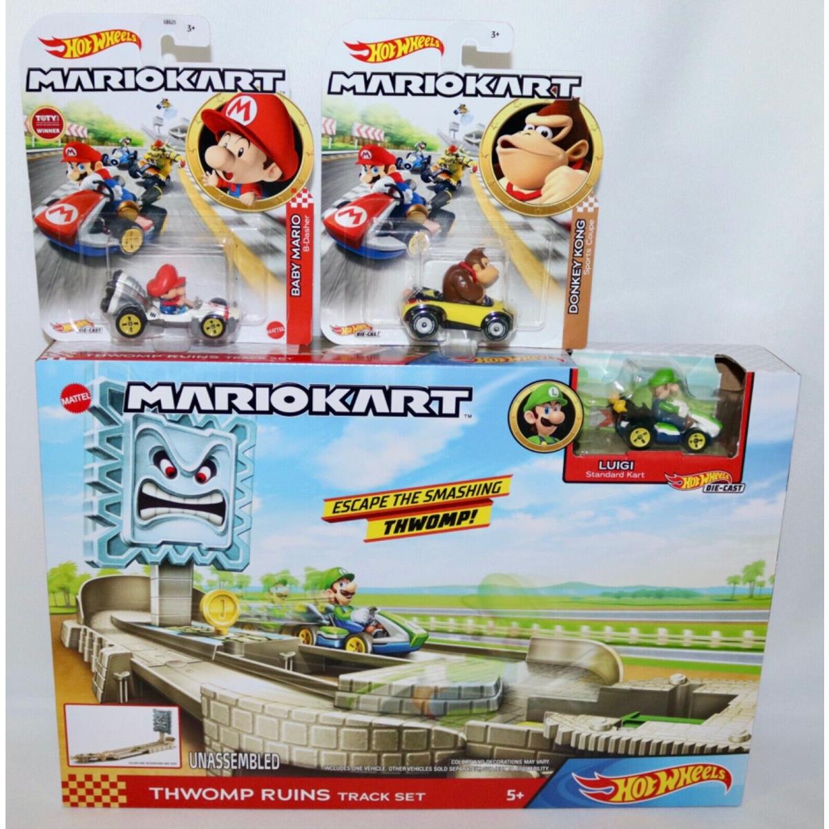 Mariokart Thwomp Ruins Track Hot Wheels Plus Donkey Kong Baby Mario