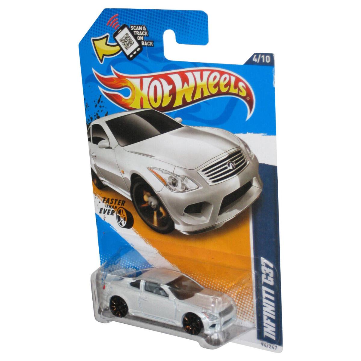 Hot Wheels Faster Than Ever `12 4/10 2011 White Infinity G37 Toy Car 94/247