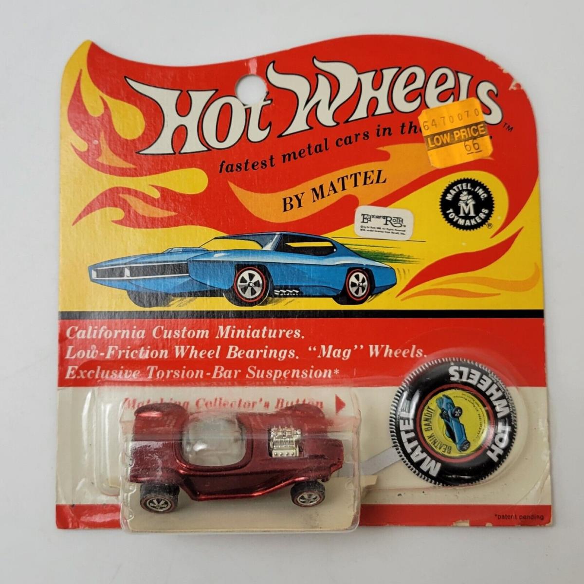 Mattel 1968 Hot Wheels Redline Sweet 16 Beatnik Bandit Usa Red w/ White Interior