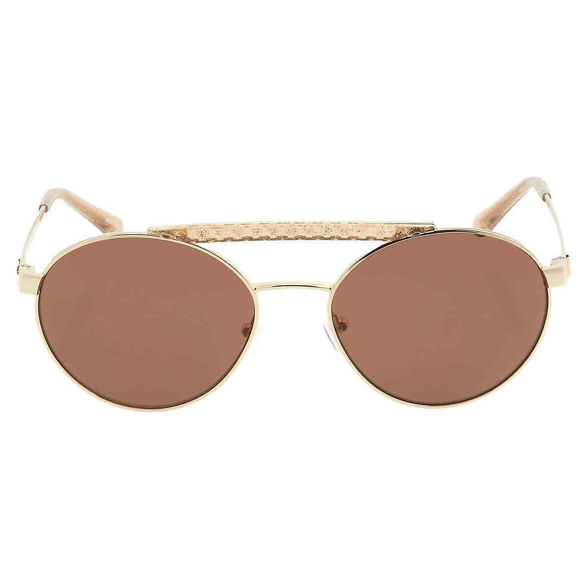 Michael Kors Milos Brown Solid Round Ladies Sunglasses MK1083 101473 55