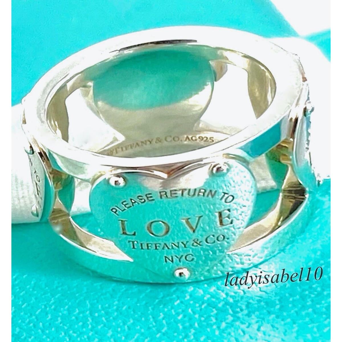 Return To Tiffany Co Love Heart 4.75 Band Ring Sterling Silver