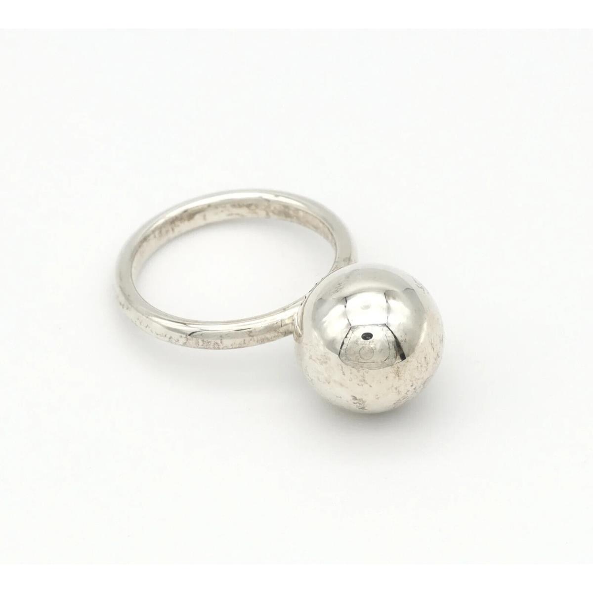 Tiffany Co. Hardwear Ball Sterling Silver 925 Polished 12mm Ring Size 5.5