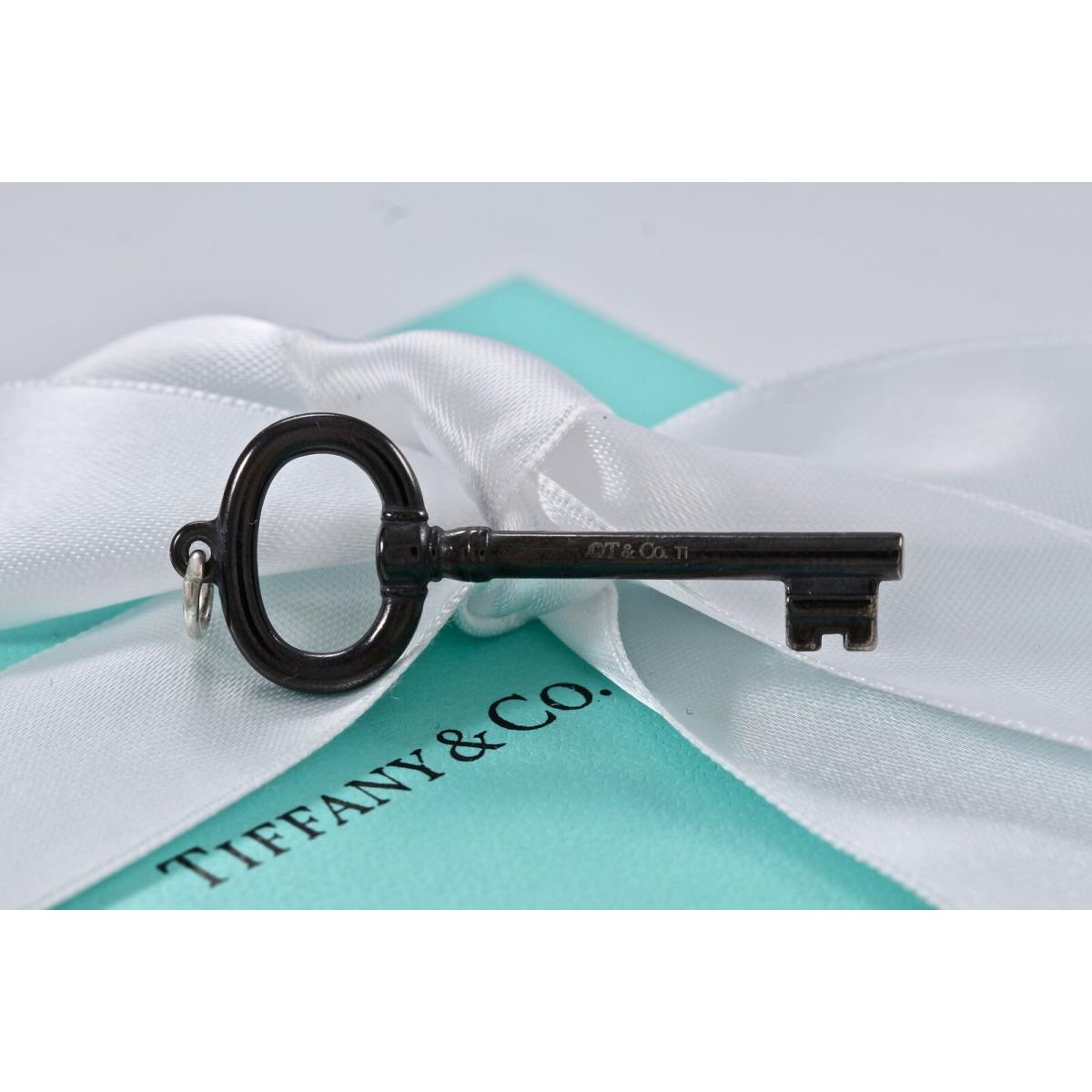 Tiffany Co. Silver Titanium Oval Key Pendant