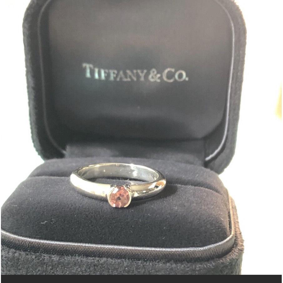 N E W. Tiffany Co Pink Tourmaline Sterling 925 Ring Sz 4.5 W/ Packaging