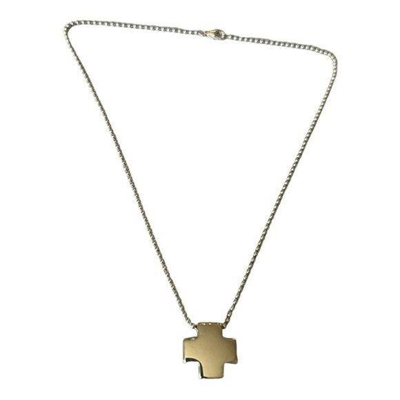 Tiffany Co: Sterling Swiss Cross Necklace 1119