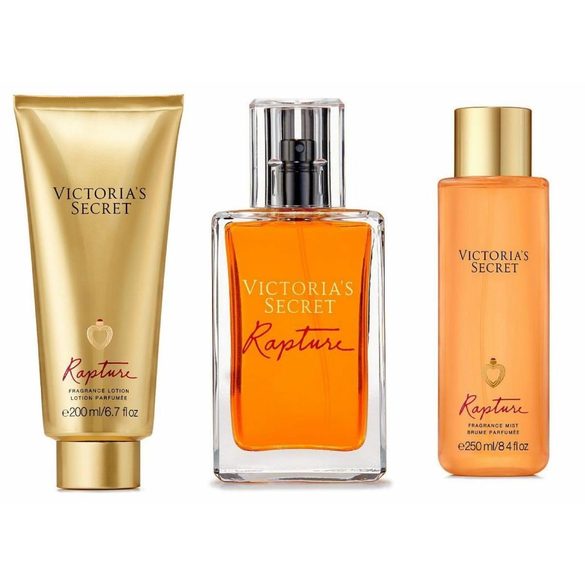 Victoria`s Secret Rapture Perfume 1.7 Oz. Lotion Mist Made In Usa Great Gift Perfume, Mist, Lotion Set