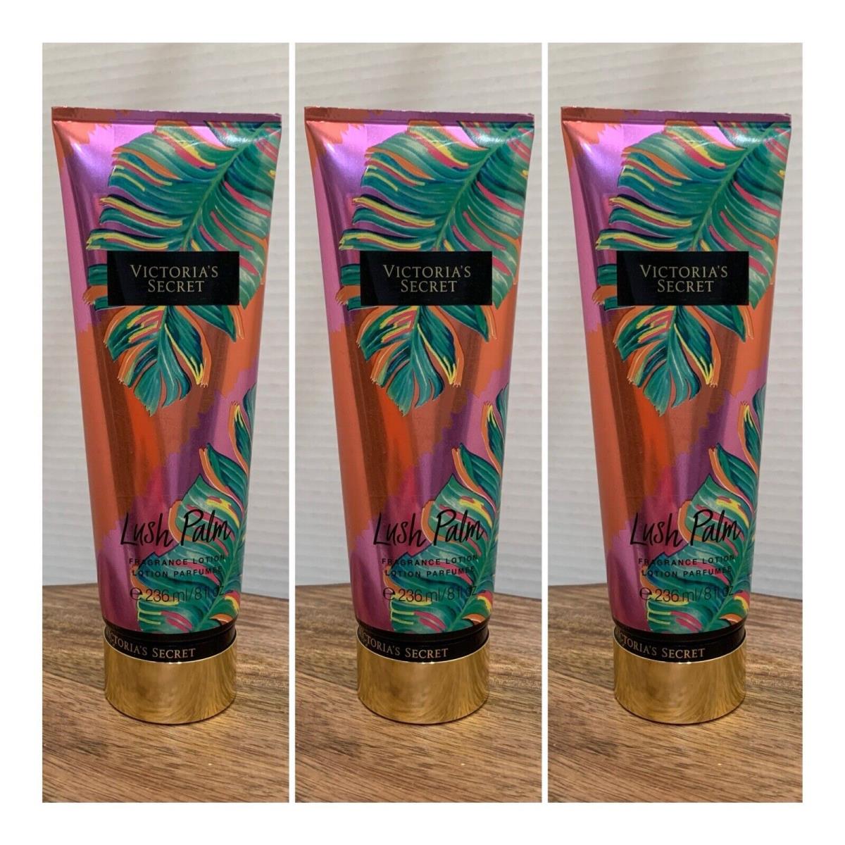 Victoria`s Secret Lush Palm Fragrance Lotion 8 Fl.oz. Lot of 3