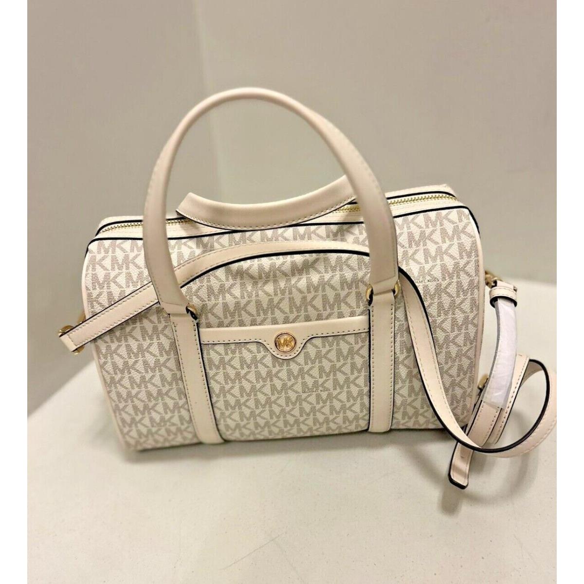 Michael Kors Ladies Medium Duffle Satchel Handbag Crossbody Shoulder Bag Purse LIGHT CREAM MULTI