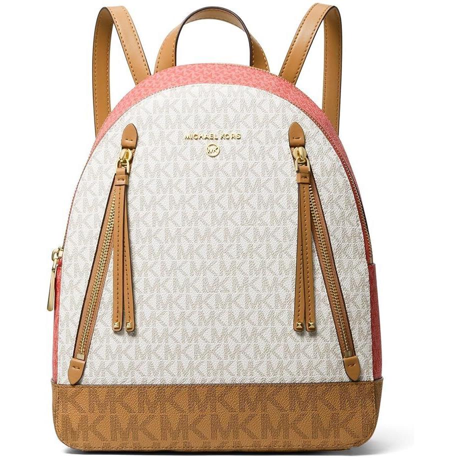 Michael Kors Brooklyn Medium Signature Logo Backpack Spiced Coral Nwtpacked