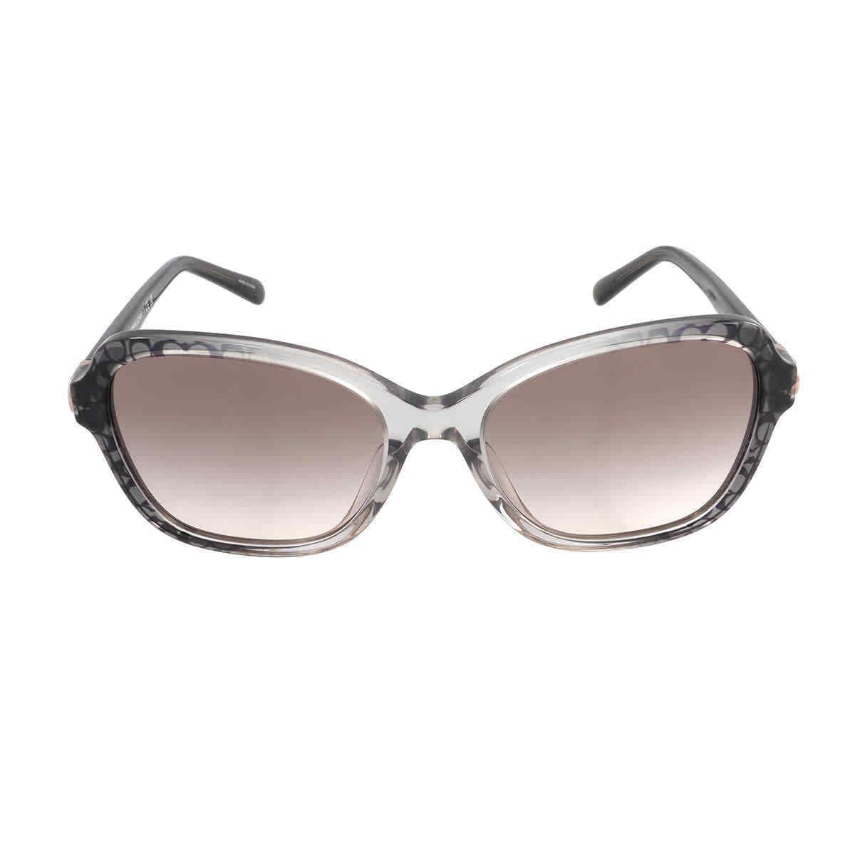 Coach Grey Pink Gradient Irregular Ladies Sunglasses HC8349U 57103B 56