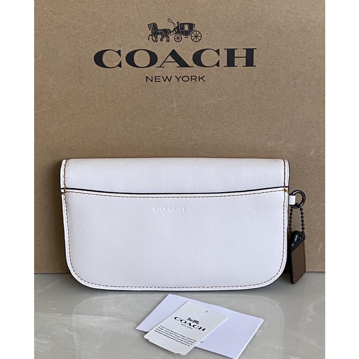 Coach Chalk/multi Colorblock Leather Clutch 29769