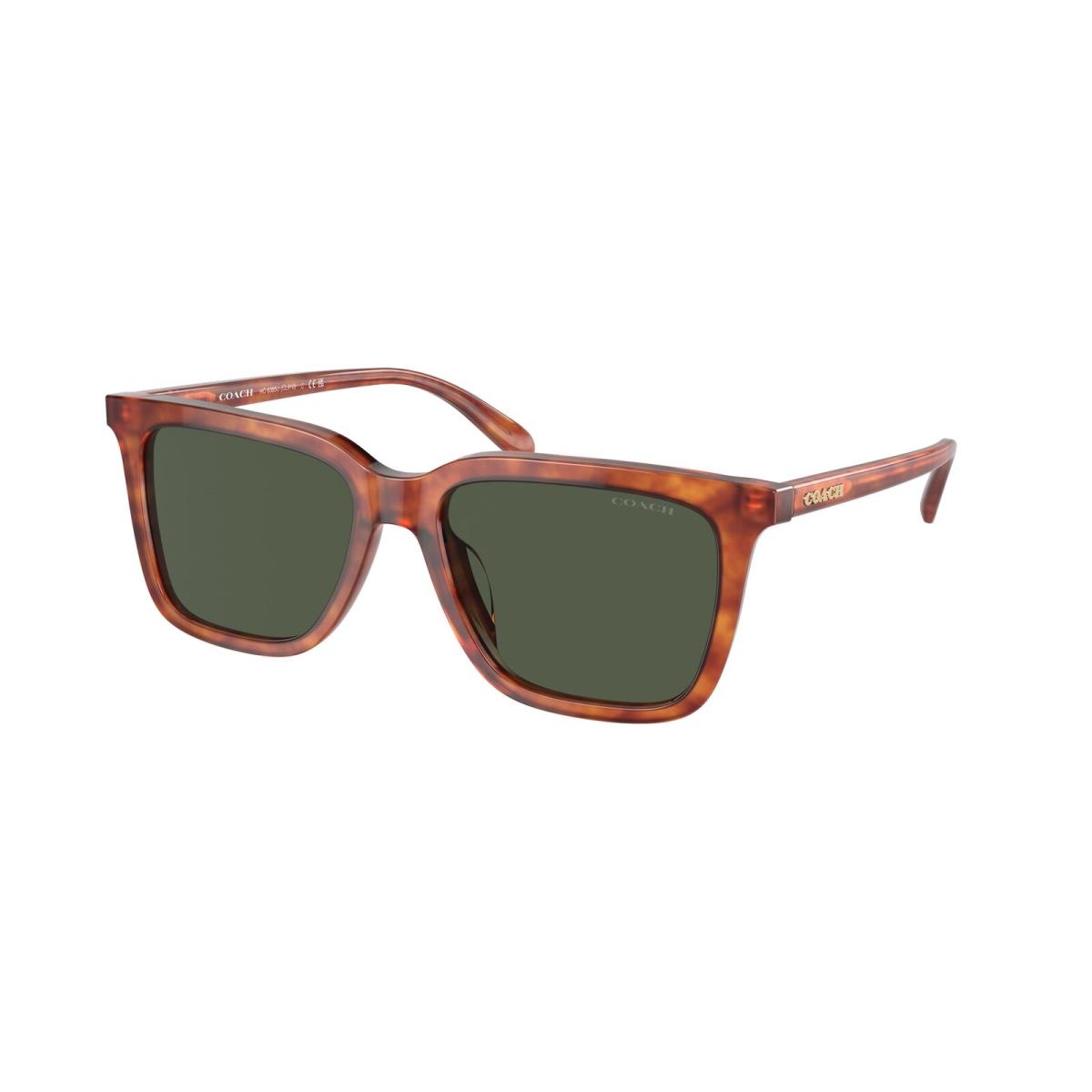 Coach HC8385U 577482 Cl910 Caramel Tortoise Green 54 mm Men`s Sunglasses