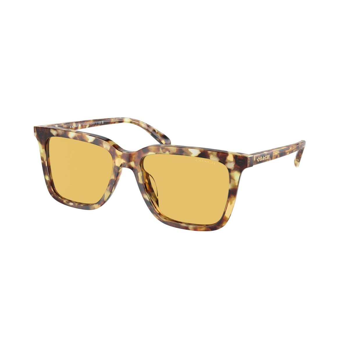 Coach HC8385U 504585 Cl910 Honey Tortoise Amber Solid 54 mm Men`s Sunglasses