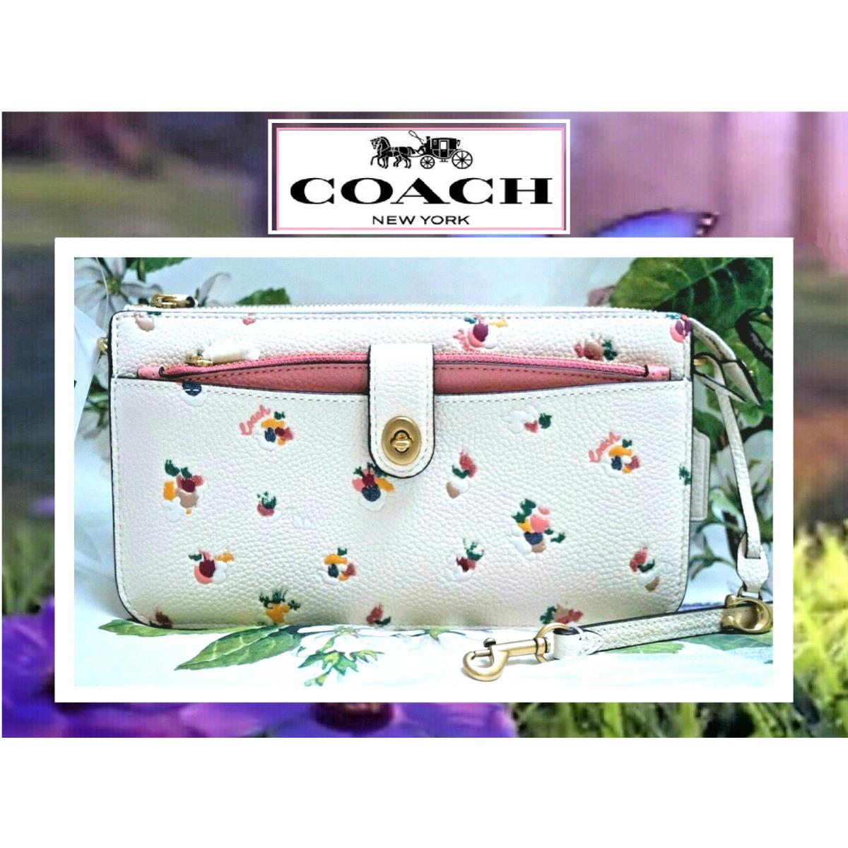 Coach Noa Pop Up C5874 Multi Floral Print Crossbody Bag In Chalk Leather