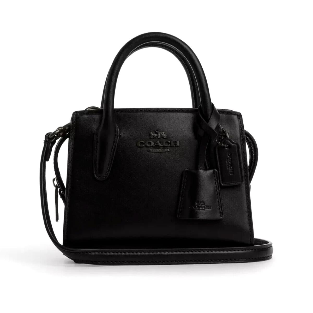 Coach Small Andrea Mini Black Calf Leather Carryall CO974