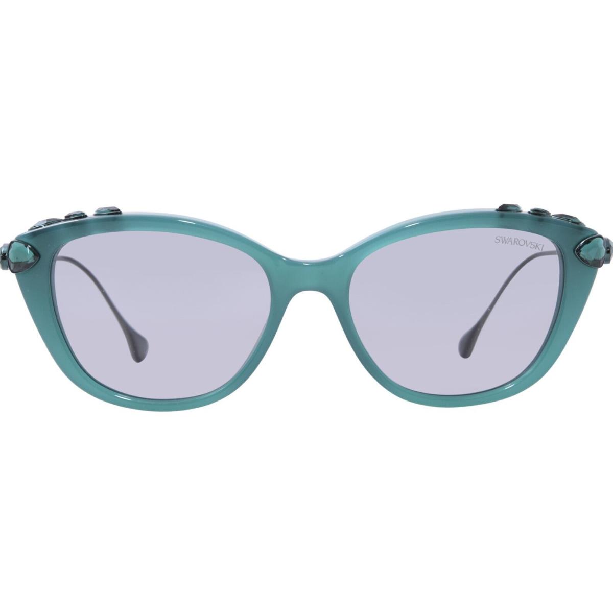 Swarovski SK6010 2003/1 Sunglasses Women`s Opal Green/dark Grey Cat Eye 53mm