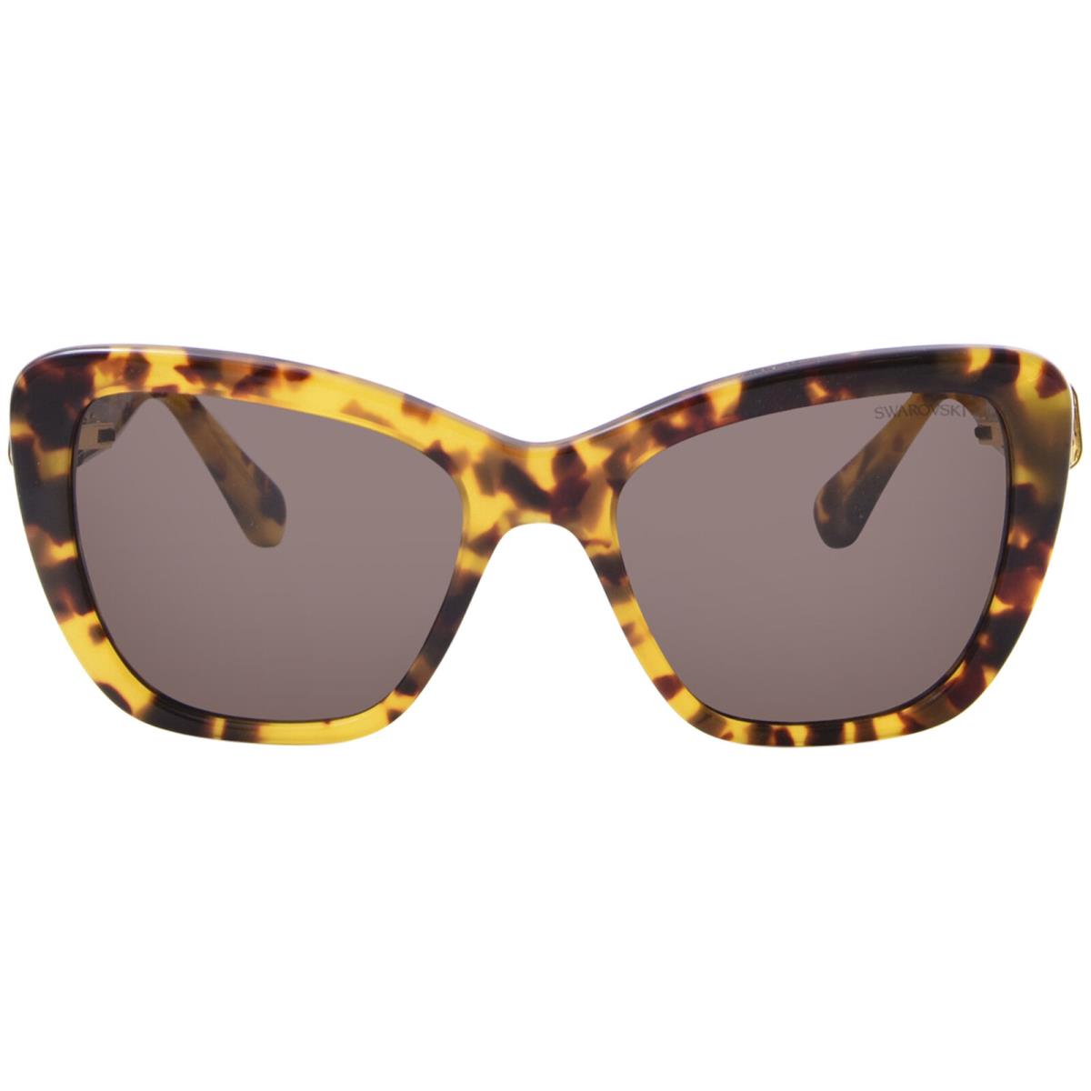 Swarovski SK6018 104073 Sunglasses Women`s Havana Media/dark Brown Cat Eye 52mm