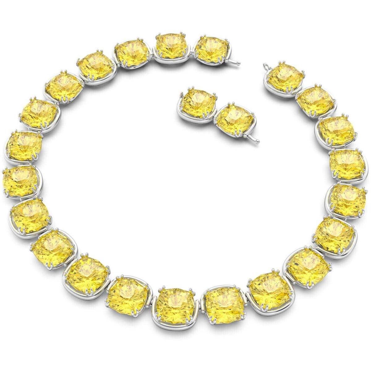 Swarovski Harmonia Choker Cushion Cut Yellow Rhodium plated-5616522