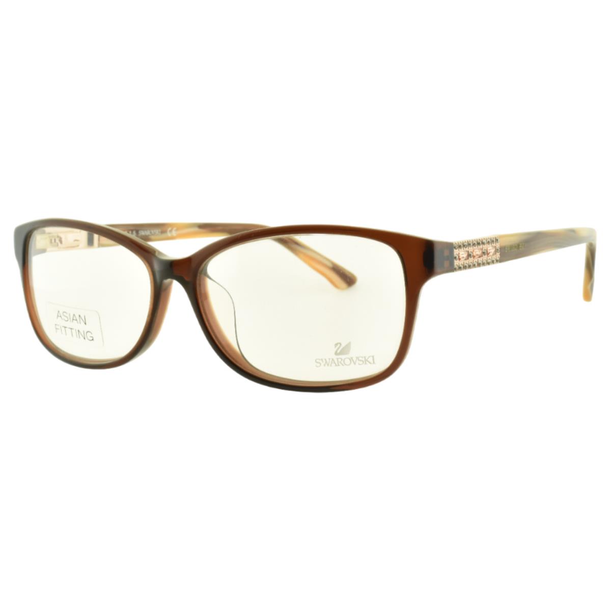 Swarovski Sw5155-F 045 Light Brown Rectangle Full Rim Optical Frame