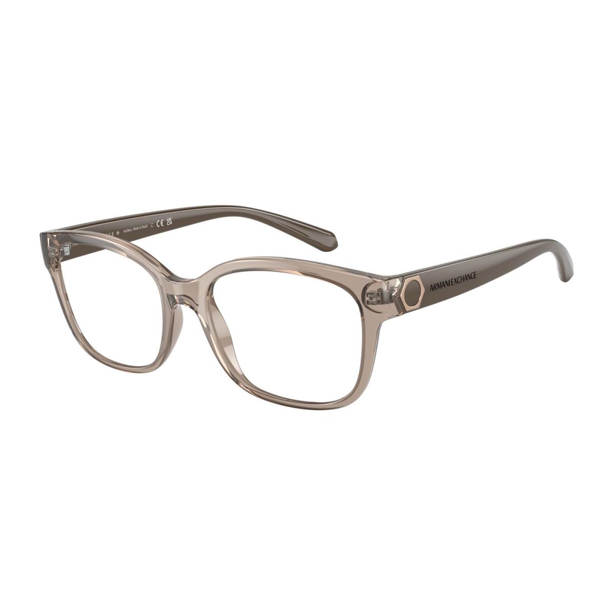 Armani Exchange AX3098F 8240 Transparent Tundra Demo Lens 53mm Womens Eyeglasses