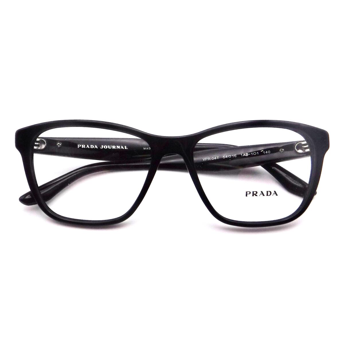 Prada Journal Eyeglasses Vpr 04T 1AB-1O1 Black Frames Clear Lens 54-16-140